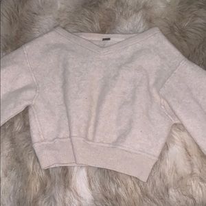 Free people cropped tan sweater